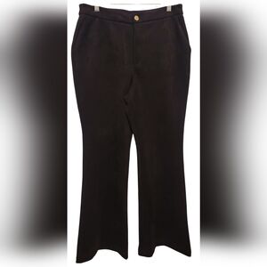 Marc New York Black Suede Pants with Gold Button NWT